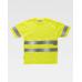 T-shirt de alta visibilidade de manga curta em poliéster com fitas refletoras