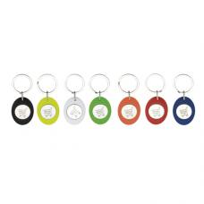 Porta-chaves oval com ficha € 1,00 para carrinho