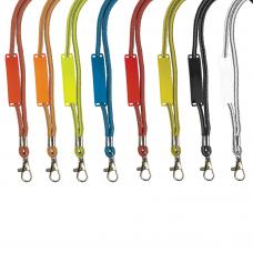 Lanyard tubular em poliéster, com ajuste PVC