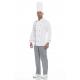 Jaleca cozinheiro em sarja poliéster-algodão de manga comprida