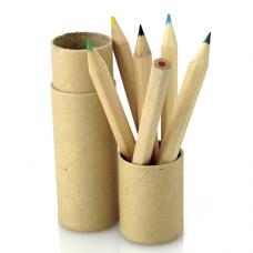 Conjunto de 6 lápis de cor em tubo