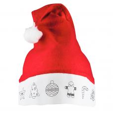 Gorro de Pai Natal com desenhos para pintar 