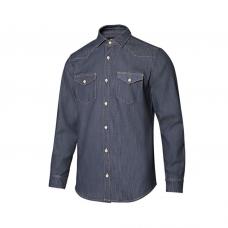 Camisa denim stretch manga comprida homem