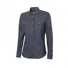 Camisa denim stretch manga comprida mulher