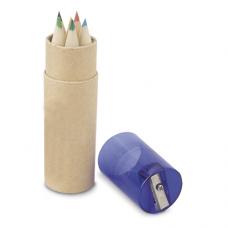 Conjunto de lápis de 6 cores com afia