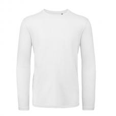 T-shirt B&C Inspire manga comprida Men - 100% Algodão Orgânico Branco