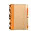 Caderno com 70 folhas de papel reciclado e esferográfica - Sonora Plus