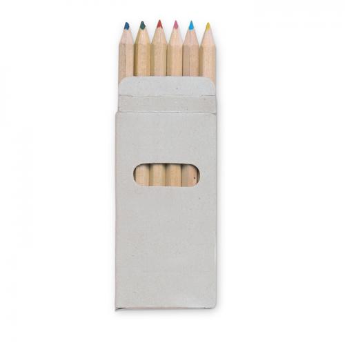 Caixa Com 6 Lápis De Cor - CX02 Azul - Patricinha
