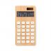 Calculadora de 12 dígitos com dupla potência em ABS com caixa de madeira de bambu - CALCUBIM