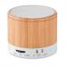 Coluna sem fio 4.2 em ABS com caixa de bambu e indicação de luz LED - ROUND BAMBOO