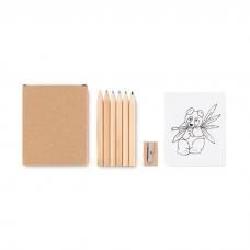 Jogo de colorir com 6 lápis de madeira coloridos - LITTLE VANGOGH