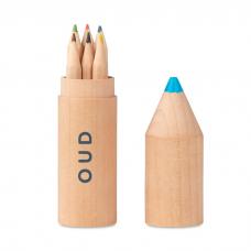 6 lápis de madeira em caixa de madeira em forma de lápis - PETIT COLORET