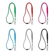 Lanyard tubular em poliéster, com ajuste PVC