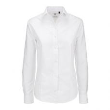 Camisa Manga Comprida B&C Oxford Senhora - 70% Algodão escovado / 30% Poliéster