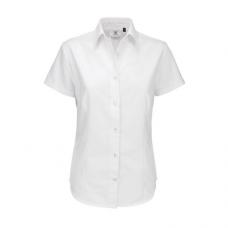 Camisa Manga Curta B&C Oxford Senhora - 70% Algodão escovado / 30% Poliéster