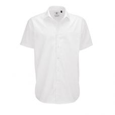 Camisa Manga Curta B&C Smart Homem - 65% Poliéster / 35% Algodão escovado - Popeline